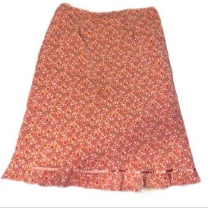 Pink Floral High Waisted Skirt